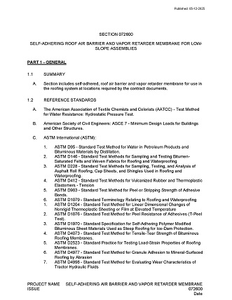 DIV 072600 Low Slope Specs (PDF)