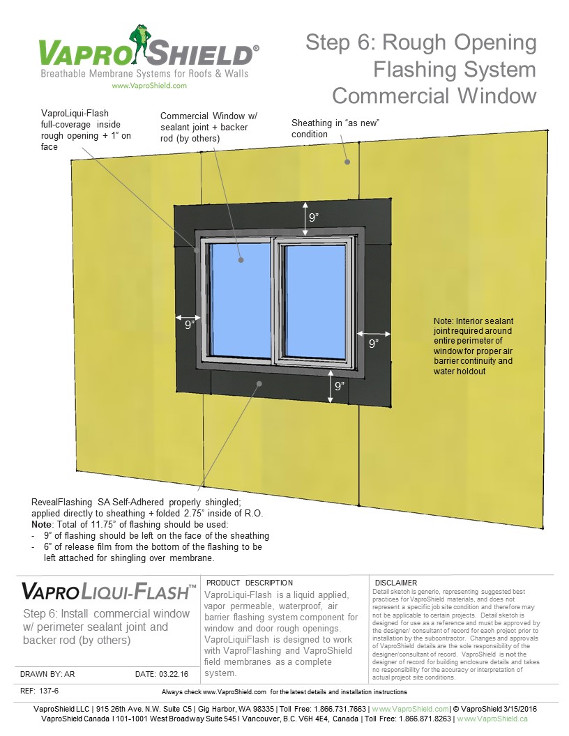 Rough Opening Flashing System with RevealShield SA: Commercial Window